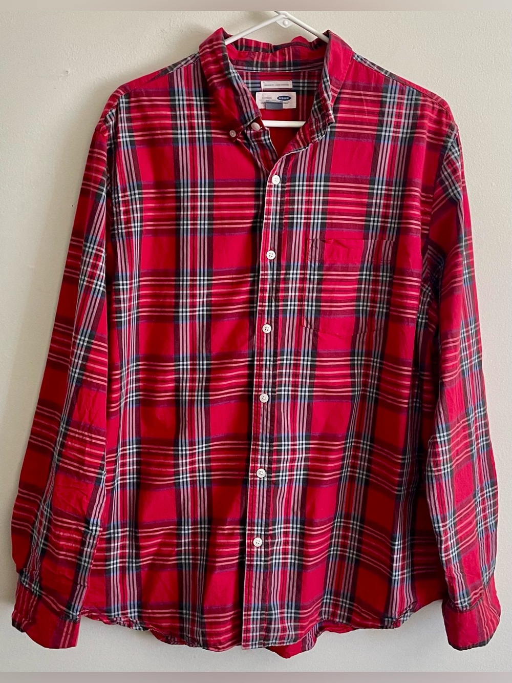 🏕️ Old Navy Red Plaid Button-Down Casual Shirt 🏕️